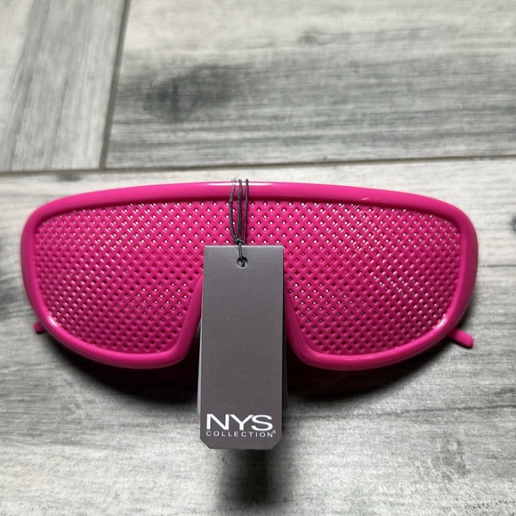 NYS Colllection Womens Pinhole Myopia Anti Fatigue Hallow Eyeglasses Pink - Picture 1 of 6